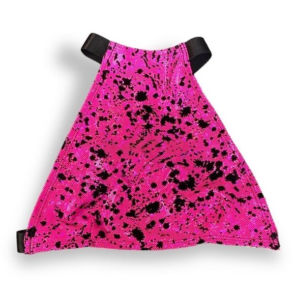 Dolls kill metallic Splatter Print Glitter Halter Top - Picture 1 of 6
